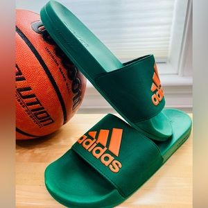 ADIDAS - MIAMI Hurricanes ADIDAS Adilette Shower/Athletic Slides - Men 10